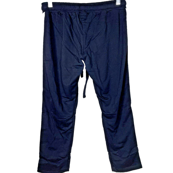 Michael Lauren Women's Size XS Cropped Sweatpants Black With Stripes Leasure - Picture 2 of 5